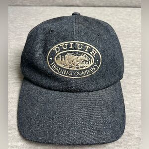 Duluth Trading Company Hat Cap Denim Strap Back Fleece Lined Brown Bear Logo